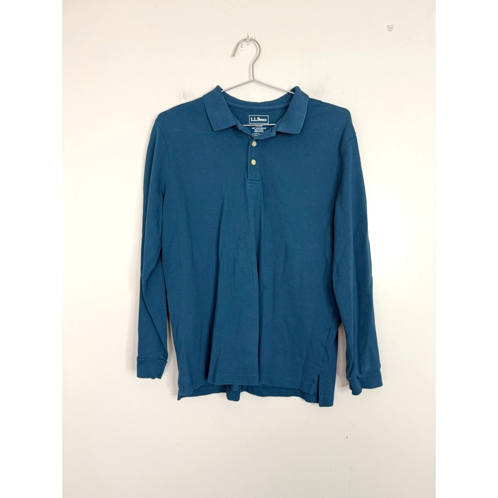 LL Bean Boys Long Sleeve Polo Green Size XL (18)